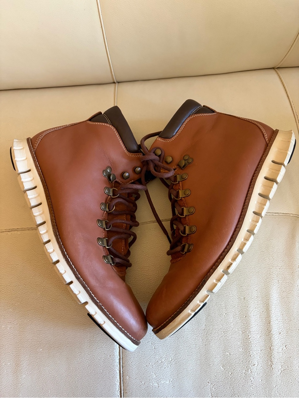 Cole Haan Men's Tan-Brown Chukka Boots with White Sole